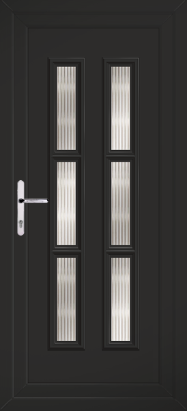 Black Lyon Six Reeded Upvc Back Door