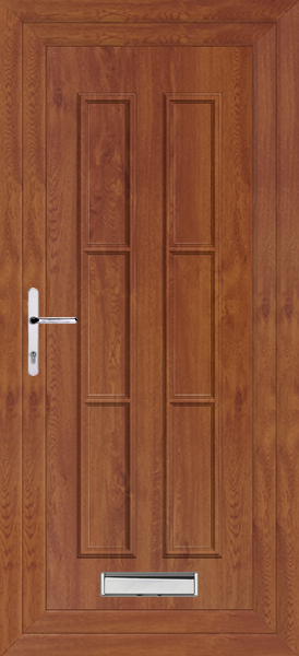 Golden Oak Lyon Solid upvc front door