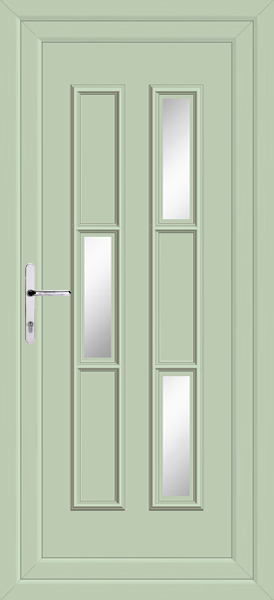 Chartwell Green Lyon Three Left Clear/Pattern Upvc Back Door