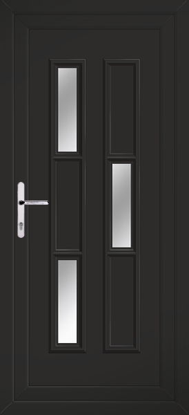 Black Lyon Three Right Clear/Pattern Upvc Back Door