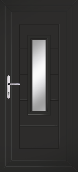 Black Montrose Clear/Pattern Upvc Back Door
