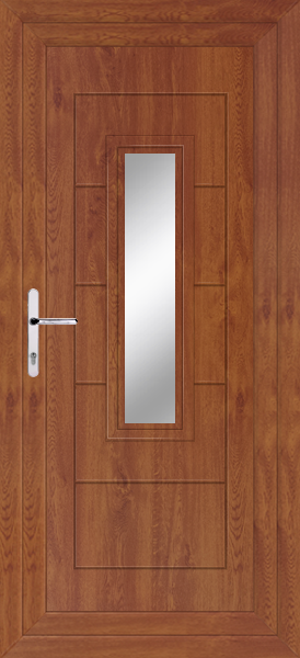 Golden Oak Montrose Clear/Pattern Upvc Back Door