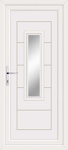 White Montrose Clear/Pattern Upvc Back Door