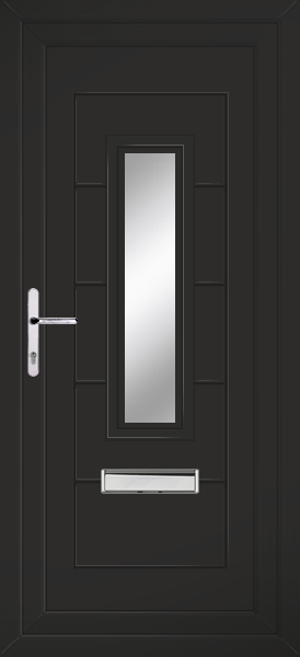 Black Montrose Clear/Pattern Upvc Front Door