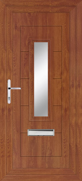 Golden Oak Montrose Clear/Pattern Upvc Front Door