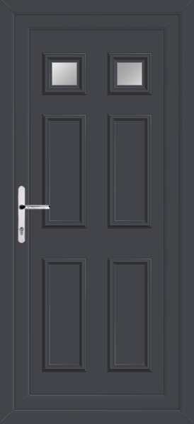 Anthracite Grey Rannoch Two Clear/Pattern Upvc Back Door