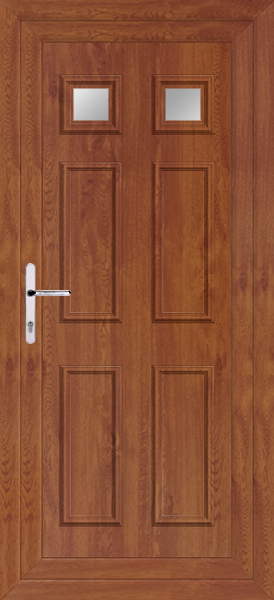 Golden Oak Rannoch Two Clear/Pattern Upvc Back Door