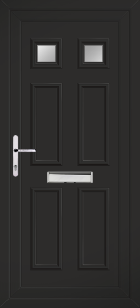 Black Rannoch Two Clear/Pattern Upvc Front Door