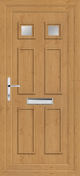 Irish Oak Rannoch Two Clear/Pattern Upvc Front Door