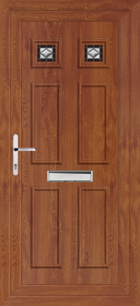Golden Oak Rannoch Two Onyx Upvc front door