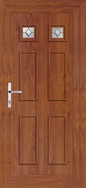 Golden Oak Rannoch Two Zirconia Upvc Back Door
