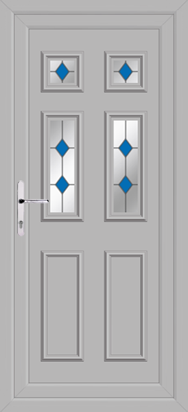 Agate Grey Rannoch Four Blue Diamond Upvc Back Door