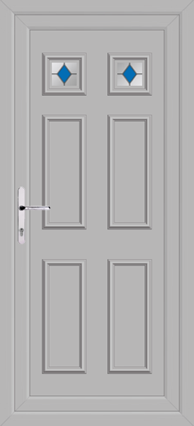 Agate Grey Rannoch Two Blue Diamond Upvc Back Door