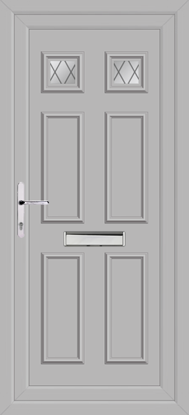 Agate Grey Rannoch Two Diamond Lead Upvc Front Door