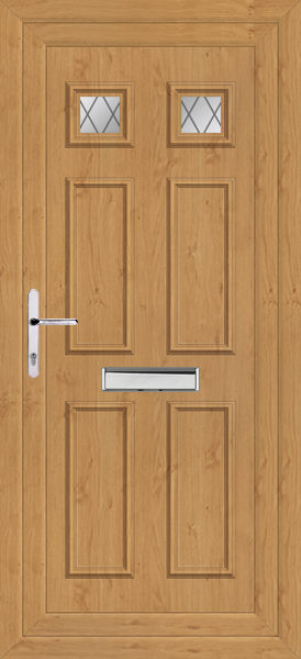 Irish Oak Rannoch Two Diamond Lead Upvc Front Door