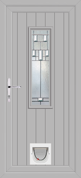 Agate Grey Scaven Bienno Upvc Door with Catflap