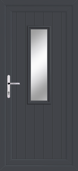Anthracite Grey Scaven Clear/Pattern Upvc Back Door