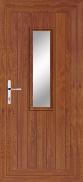 Golden Oak Scaven Clear/Pattern Upvc Back Door
