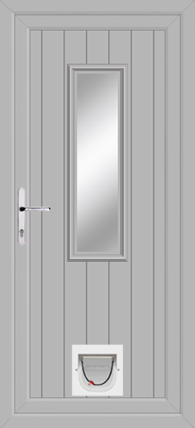 Agate Grey Scaven Clear/Pattern Upvc Door With Catflap