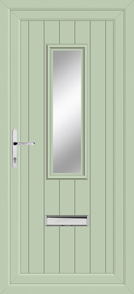 Chartwell Green Scaven Clear/Pattern Upvc front door