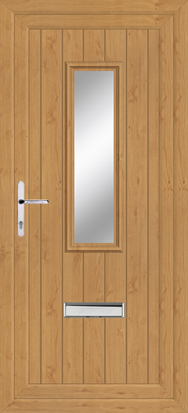 Irish Oak Scaven Clear/Pattern Upvc front door
