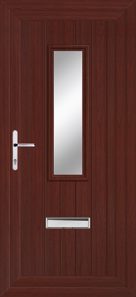 Rosewood Scaven Clear/Pattern Upvc front door