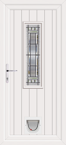 White Scaven Massa Upvc Door with Catflap
