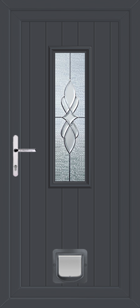 Anthracite Grey Scaven Massimo Upvc Door with Catflap