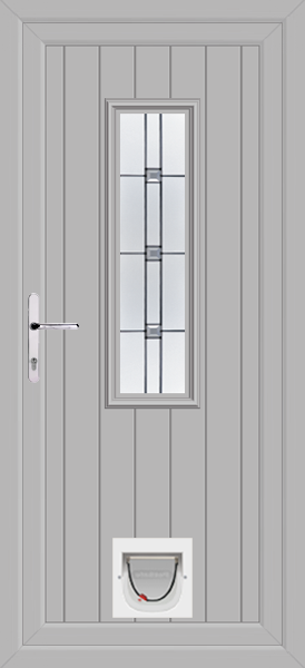 Agate Grey Scaven Milan Upvc Door with Catflap