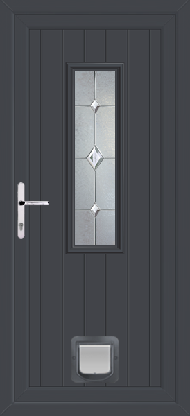 Anthracite Grey Scaven Nusco Upvc Door with Catflap
