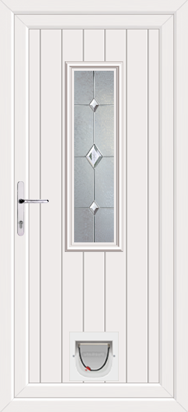 White Scaven Nusco Upvc Door with Catflap