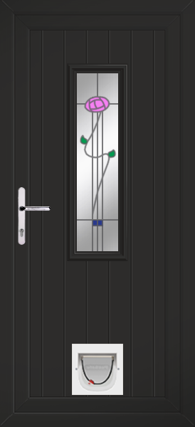 Black Scaven Ronay Upvc Door with Catflap