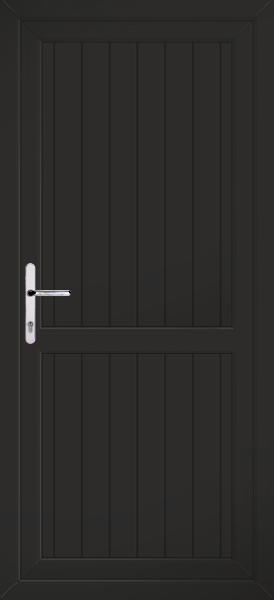 Black Stable Style with Midrail Upvc Back Door