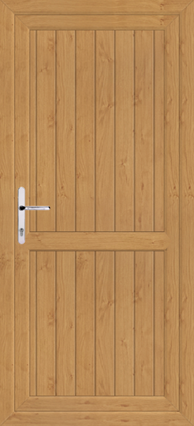 Irish Oak Stable Style with Midrail Upvc Back Door