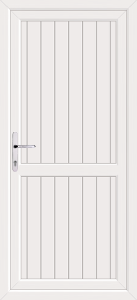 White Stable Style with Midrail Upvc Back Door