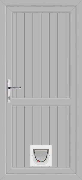 Agate Grey Stable Style with Midrail Upvc Door With Catflap