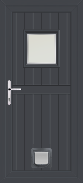 Anthracite Grey Torridon Naples Upvc Door with Catflap