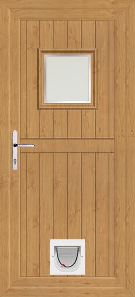 Irish Oak Torridon Naples Upvc Door with Catflap