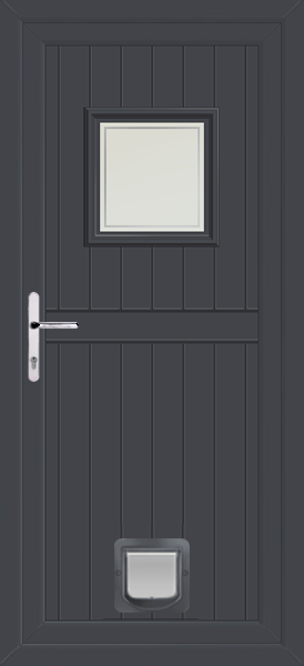 Anthracite Grey Torridon Pavia Upvc Door with Catflap