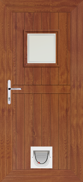 Golden Oak Torridon Pavia Upvc Door with Catflap