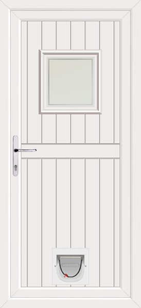 White Torridon Pavia Upvc Door with Catflap