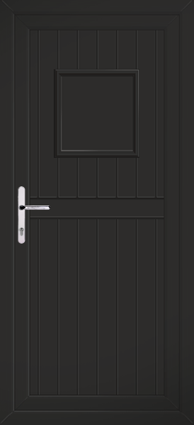 Black Torridon Solid Upvc Back Door