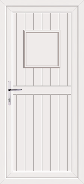 White Torridon Solid Upvc Back Door