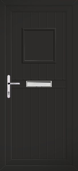 Black Torridon Solid Upvc Front Door