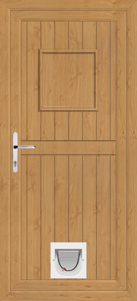 Irish Oak Torridon Solid Upvc Door with Catflap