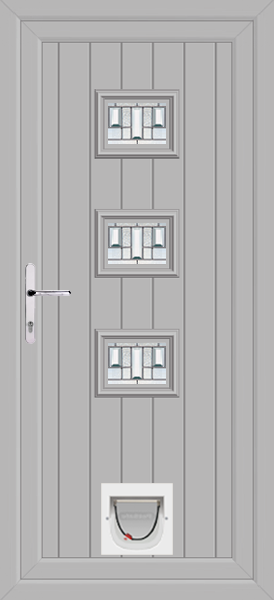 Agate Grey Tummel Bienno Upvc Door with Catflap