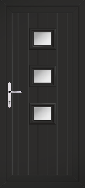 Black Tummel Clear/Pattern Upvc Back Door