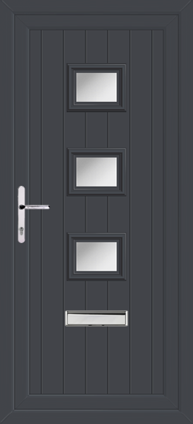 Anthracite Grey Tummel Clear/Pattern Upvc front door
