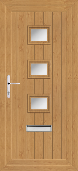 Irish Oak Tummel Clear/Pattern Upvc front door