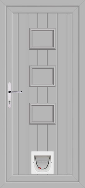 Agate Grey Tummel Solid Upvc Door with Catflap